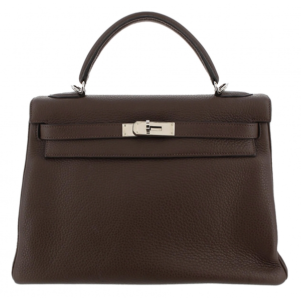 Hermès Vintage - Taurillon Clemence Kelly Retourne 32 - Dark Brown - Leather Handbag