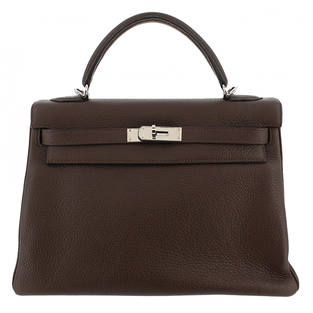 Hermès Vintage - Taurillon Clemence Kelly Retourne 32 - Dark Brown - Leather  Handbag - Avvenice