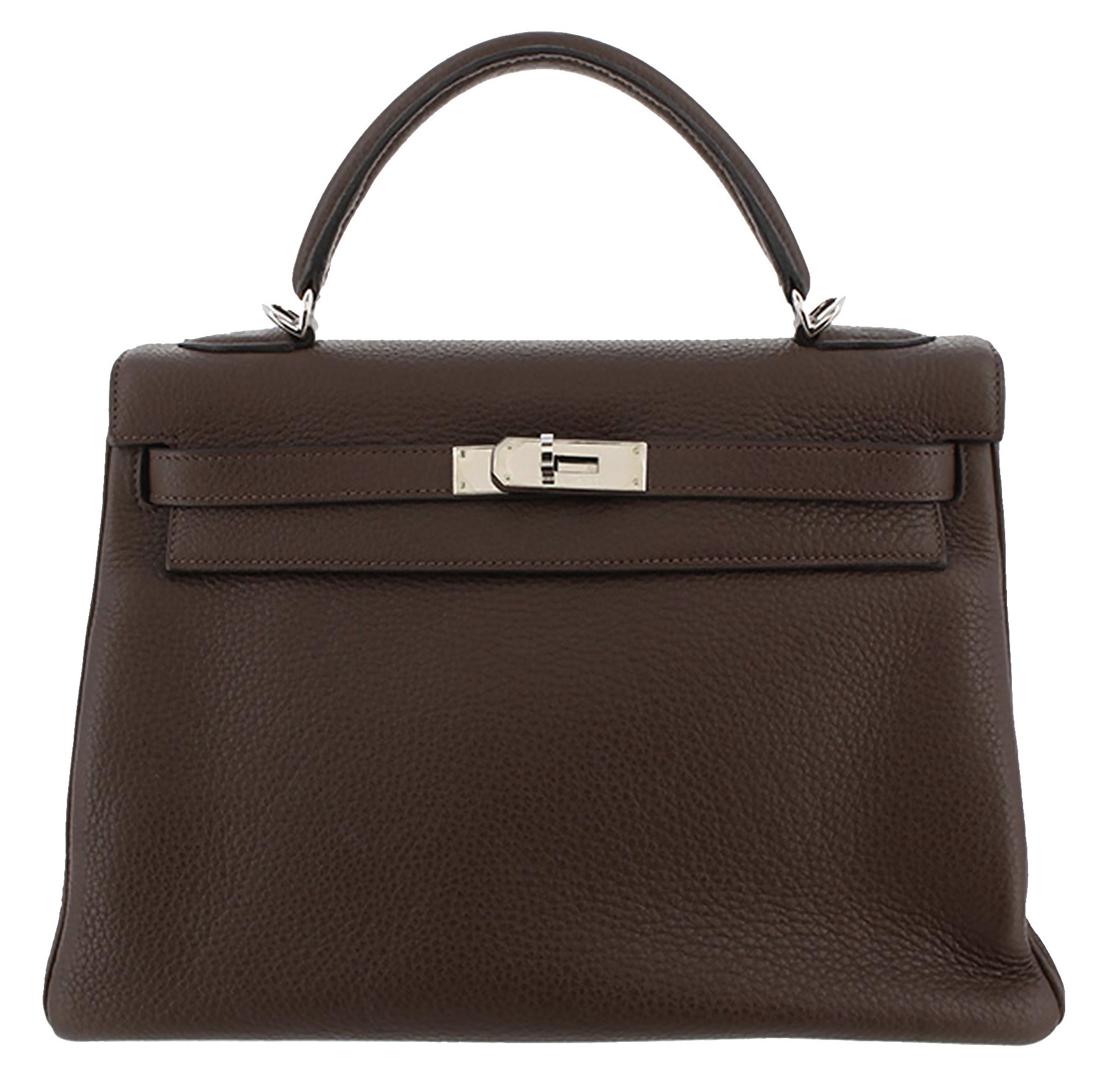 Vintage HERMES Paris Kelly Sellier 32 Brown Leather Women's Bag