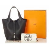 Hermès Vintage - Togo Picotin 18 - Black - Leather Handbag