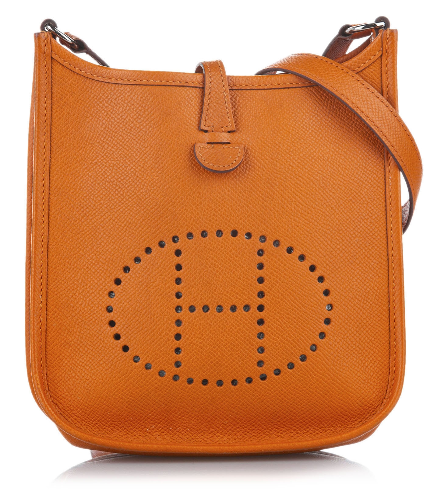 Authentic HERMES Orange Epsom Mini Evelyne TPM Crossbody Bag