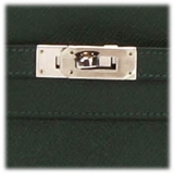 Hermès Vintage - Kelly Chevre Long Wallet - Verde Scuro - Portafoglio in Pelle