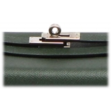 Hermès Vintage - Kelly Chevre Long Wallet - Dark Green - Leather Wallet