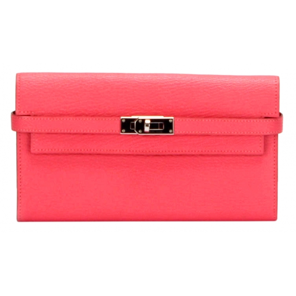 Hermès Vintage - Dogon Leather Long Wallet - Red - Leather Wallet - Avvenice