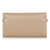 Hermès Vintage - Kelly Chevre Long Wallet - Brown Beige - Leather Wallet