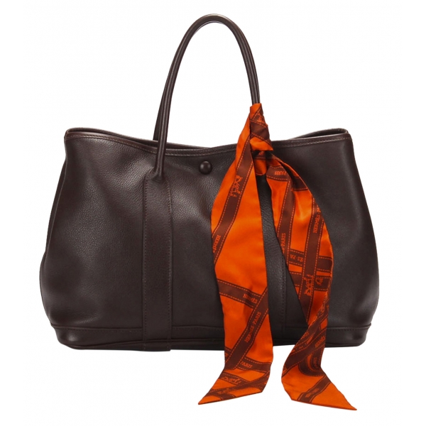 Hermès Vintage - Garden Party PM - Dark Brown - Leather Handbag