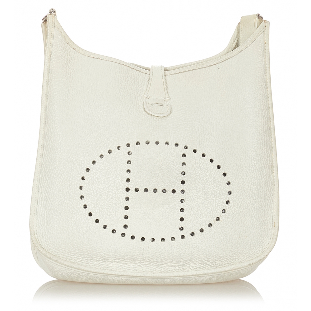 Hermès Vintage - Evelyne PM - White - Leather Handbag - Avvenice