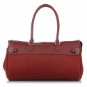 Hermès Vintage - Atlas Canvas Shoulder Bag - Arancione Rosso - Borsa in Pelle