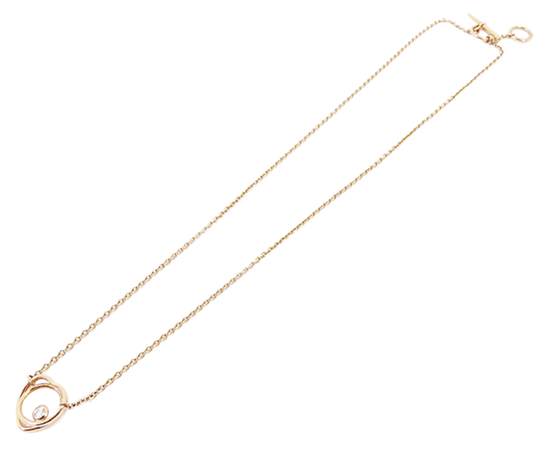 Hermès Vintage - 18k Diamond Vertige Coeur Necklace - Rose Gold