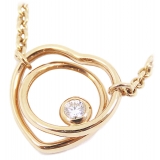Hermès Vintage - 18k Diamond Vertige Coeur Necklace - Rose Gold - Gold Necklace