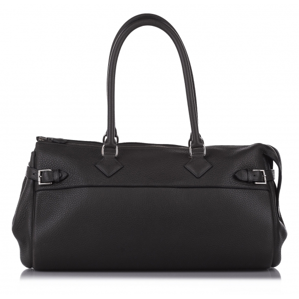 Hermès Vintage - Clemence Atlas 42 - Black - Leather Handbag