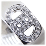 Hermès Vintage - 18K Diamond H DAncre Ring - Argento - Anello di Diamanti