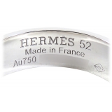 Hermès Vintage - 18K Diamond H DAncre Ring - Silver - Diamond Ring
