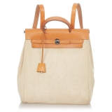 Hermès Vintage - Herbag Canvas Backpack - Brown Beige - Canvas Backpack