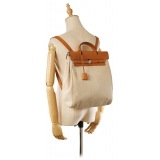 Hermès Vintage - Herbag Canvas Backpack - Marrone Beige - Zaino in Tela