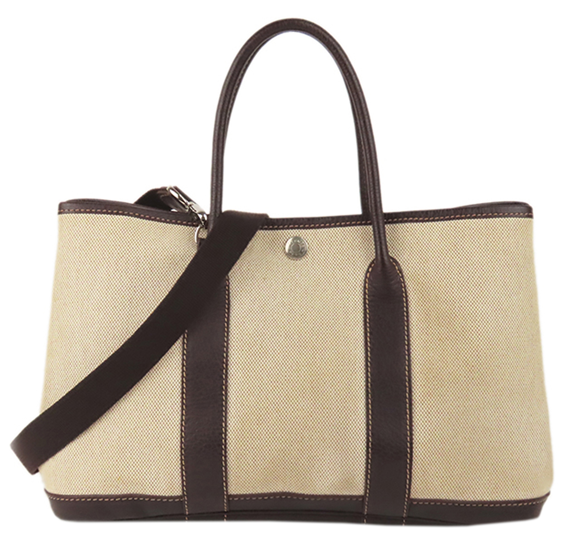 Hermes Garden Party TPM Leather Tote Bag in Tan color