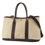 Hermès Vintage - Garden Party TPM - Dark Brown Beige - Canvas Handbag