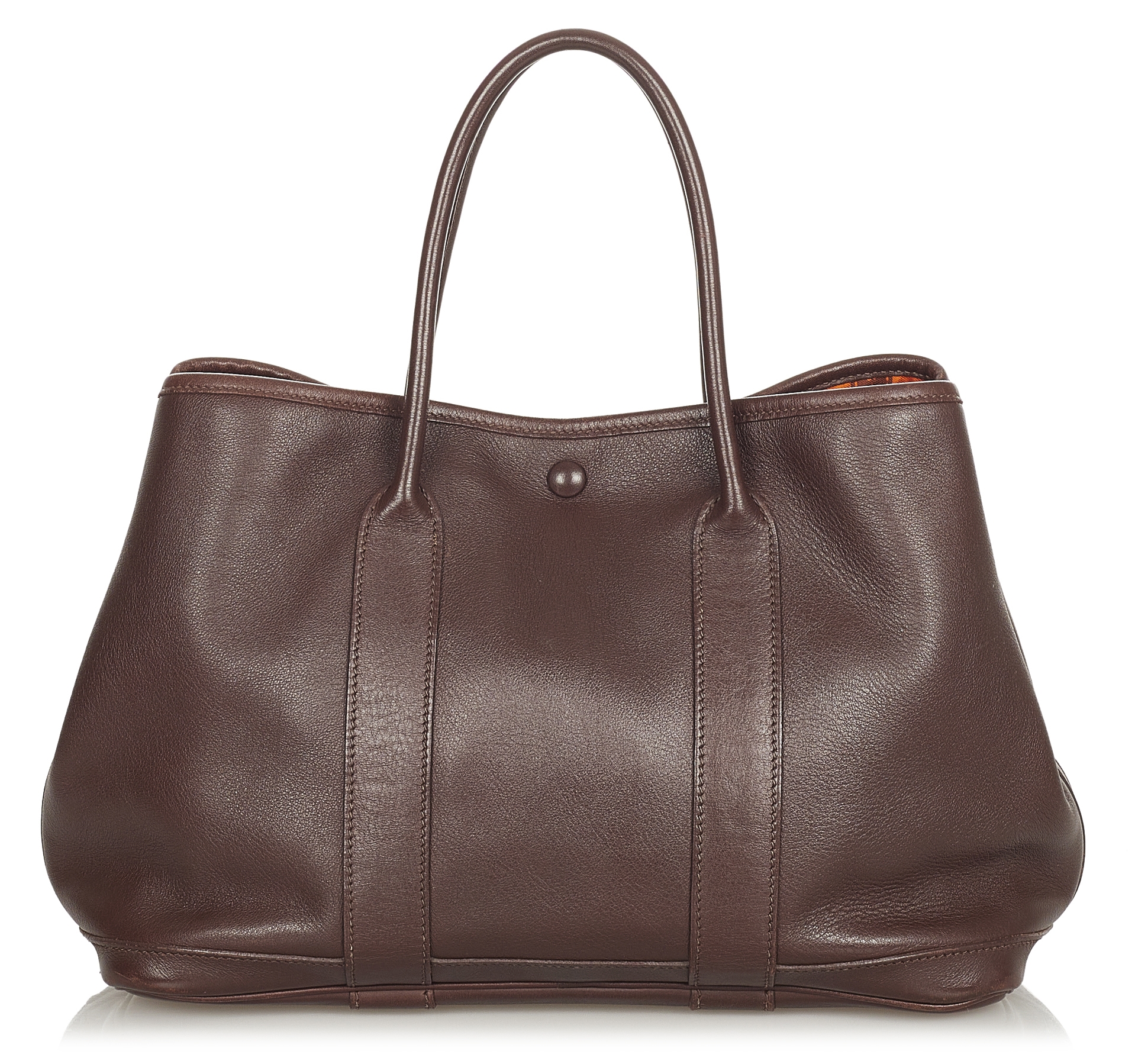 Hermes HERMES Garden Party Tote Bag ia Leather Brown Ladies Handbag