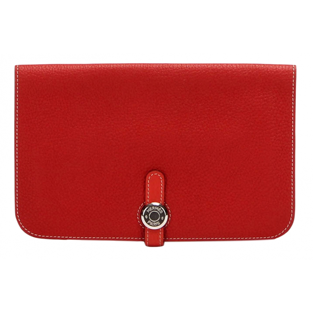 red hermes wallet
