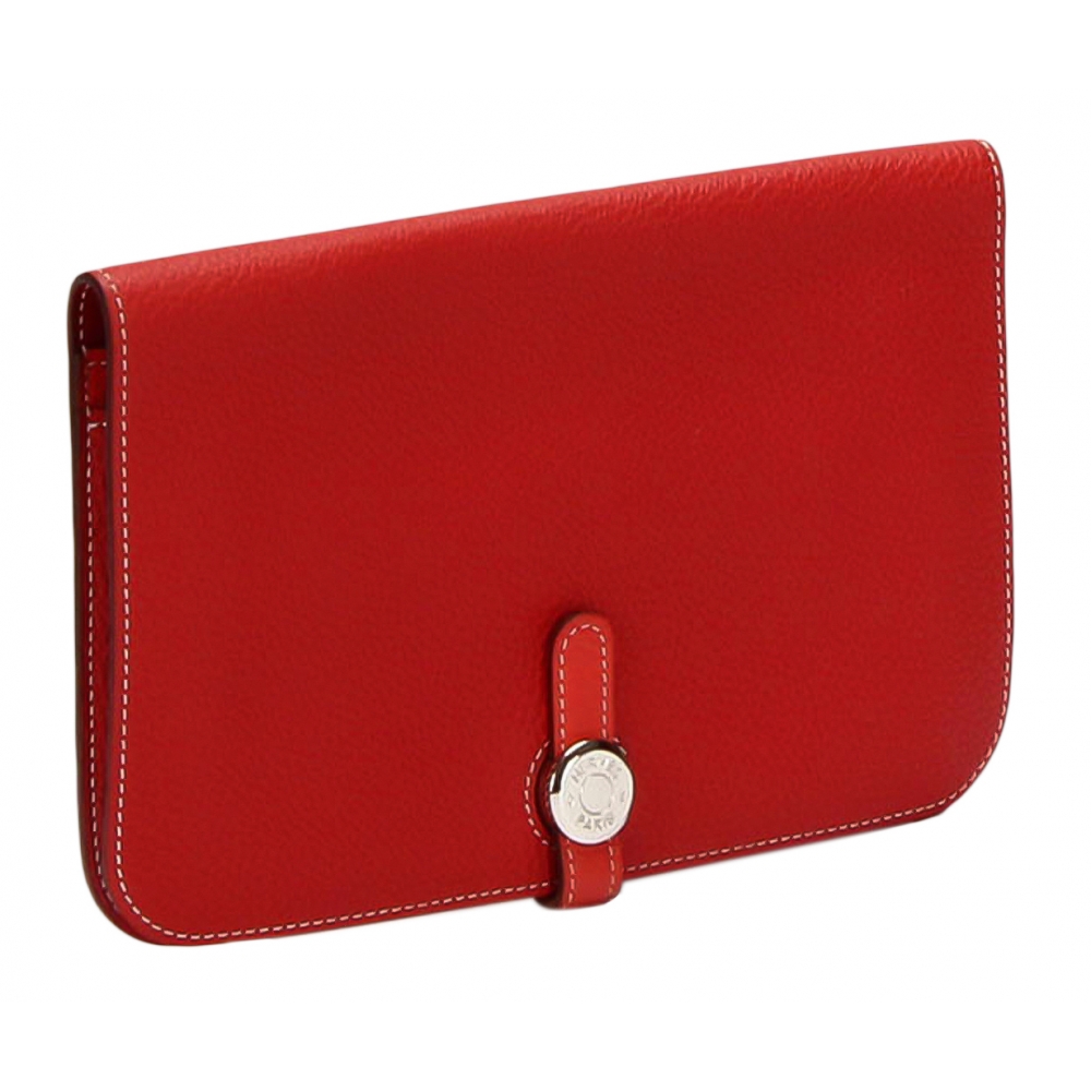 Hermes Dogon Duo Combined Wallet Leather Red 2225122