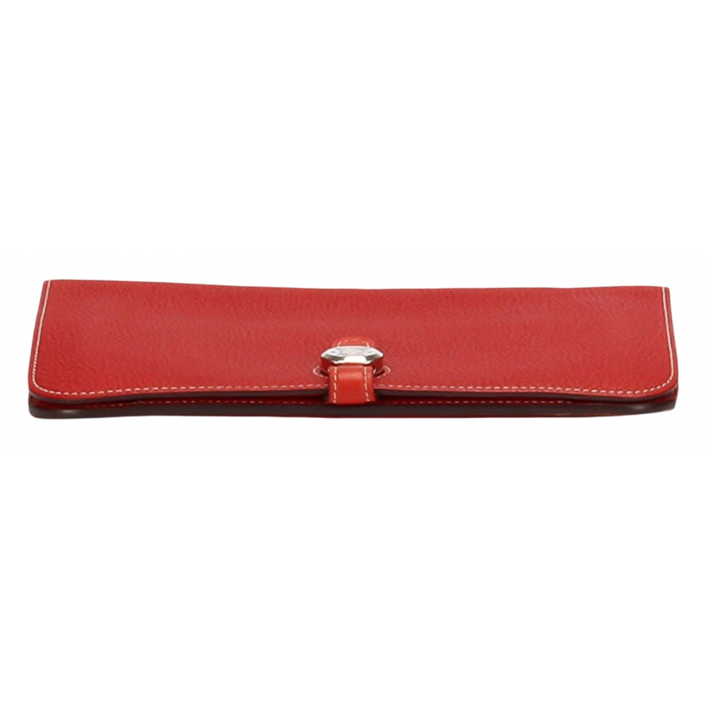 Hermes, Bags, Classic Hermes Dogon Red Wallet