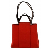 Hermès Vintage - Cabag Elan Canvas Satchel - Red Black - Canvas Bag