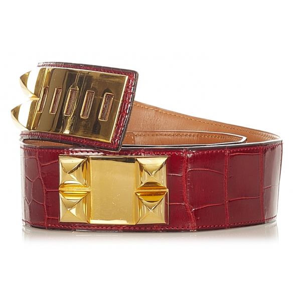 Hermès Vintage - Collier de Chien Belt - Red Gold - Leather Belt