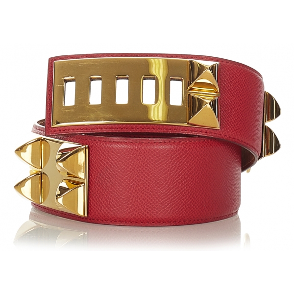 Leather belt Louis Vuitton Red size M International in Leather - 30930791