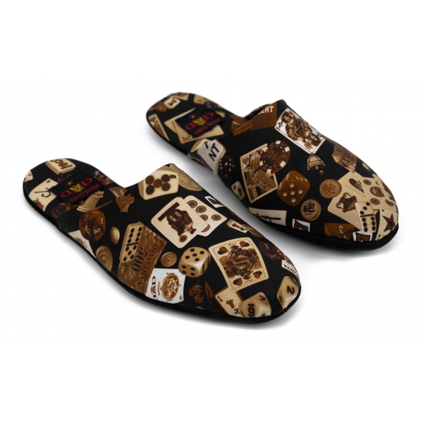Divo Diva - Suite - Dark Brown - Fabric Slippers - Made in Italy - Life is a Game Collection - Luxury High Quality