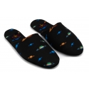Divo Diva - Suite - Black - Fabric Slippers - Made in Italy - Planets Collection - Luxury High Quality