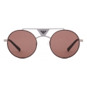 Giorgio Armani - Occhiali da Sole Uomo Forma Tonda - Marrone - Occhiali da Sole - Giorgio Armani Eyewear