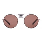 Giorgio Armani - Occhiali da Sole Uomo Forma Tonda - Marrone - Occhiali da Sole - Giorgio Armani Eyewear