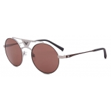 Giorgio Armani - Occhiali da Sole Uomo Forma Tonda - Marrone - Occhiali da Sole - Giorgio Armani Eyewear