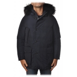 Woolrich - Parka Jacket with Hood and Fox Fur - Blue - Jacket - Luxury Exclusive Collection