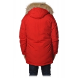 Woolrich - Down Jacket with Fur-Trimmed Hood - Red - Jacket - Luxury Exclusive Collection