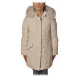 Woolrich - Fitted Down Jacket with Fox Fur Trimmed Hood - White - Jacket - Luxury Exclusive Collection