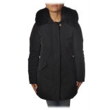 Woolrich - Fitted Down Jacket with Fox Fur Trimmed Hood - Black - Jacket - Luxury Exclusive Collection