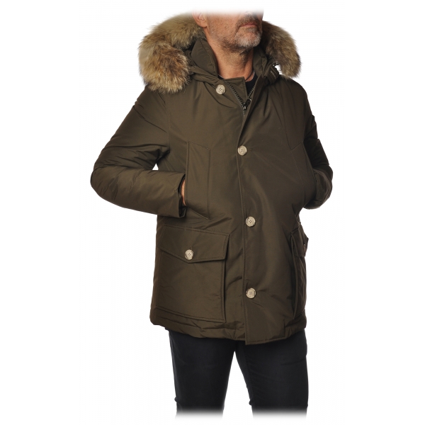 Woolrich - Jacket with Fur-Trimmed Hood - Green - Jacket - Luxury Exclusive Collection