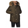 Woolrich - Giubbotto con Cappuccio Bordato di Pelliccia - Verde - Giacca - Luxury Exclusive Collection