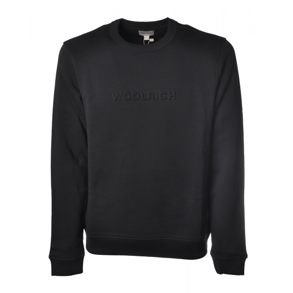 Woolrich - Crewneck Sweatshirt with Logo - Blue - Luxury Exclusive ...
