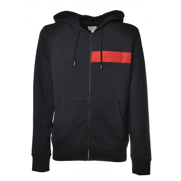 Woolrich - Hooded Sweatshirt with Zip - Blue - Luxury Exclusive Collection