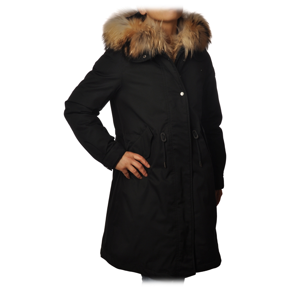 Manhattan vloot Kansen Woolrich - Parka with Fur-Trimmed Hood - Black - Jacket - Luxury Exclusive  Collection - Avvenice