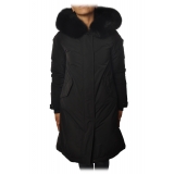 Woolrich - Parka in Materiale Lucido con Cappuccio - Nero - Giacca - Luxury Exclusive Collection