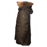 Woolrich - Parka con Cappuccio Bordato di Pelliccia in Contrasto - Verde - Giacca - Luxury Exclusive Collection