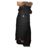 Woolrich - Parka con Cappuccio Bordato di Pelliccia in Contrasto - Nero - Giacca - Luxury Exclusive Collection