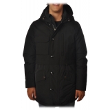 Woolrich - Parka con Cappuccio e Inserto di Tessuto Tecnico - Nero - Giacca - Luxury Exclusive Collection