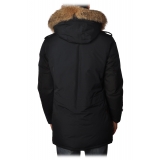 Woolrich - Parka con Cappuccio e Toppe sui Gomiti - Blu - Giacca - Luxury Exclusive Collection