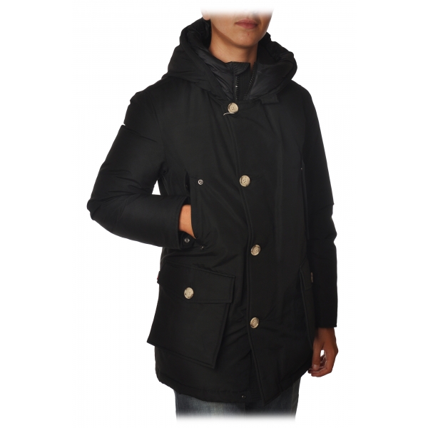 Woolrich - Parka with Hood and Contrast Buttons  - Black - Jacket - Luxury Exclusive Collection