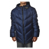 Woolrich - Short Down Jacket in Quilted Effect - Blue - Jacket - Luxury Exclusive Collection