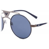 Giorgio Armani - Round Shape Men Sunglasses - Blue - Sunglasses - Giorgio Armani Eyewear